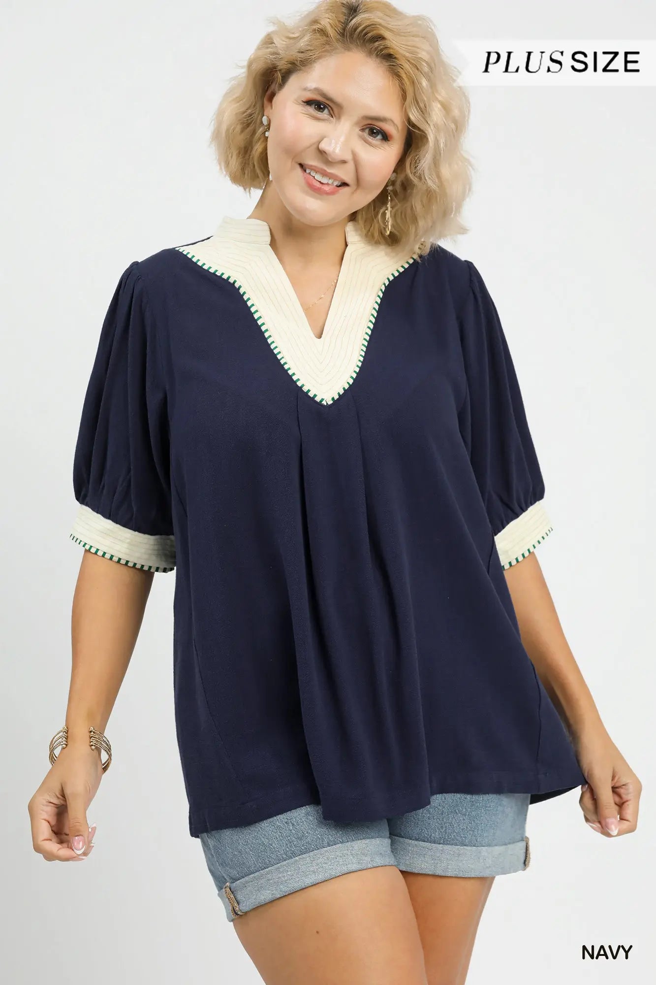All About Navy Top - Curvy