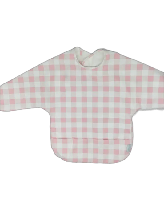 Long Sleeve Signature Catch All Bib - Pink Gingham 6m-2t