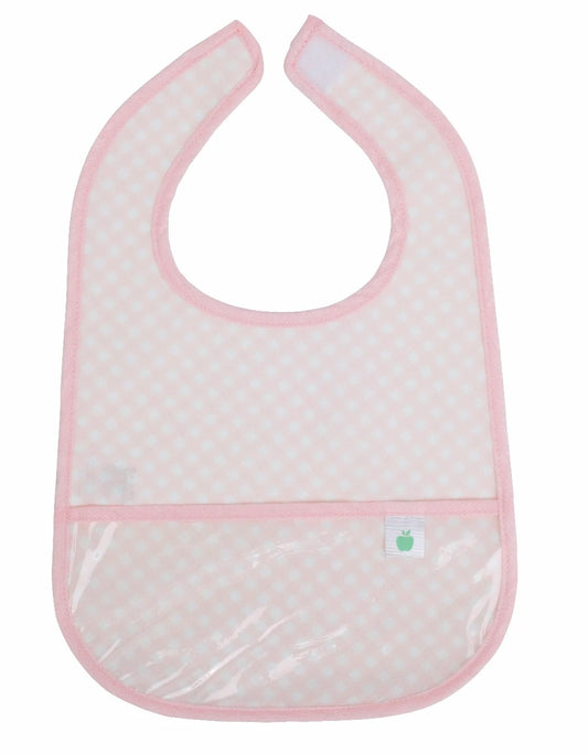 Pink Gingham Wipe It Bib