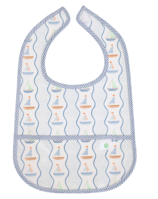 Sailboats Wipe It Bib