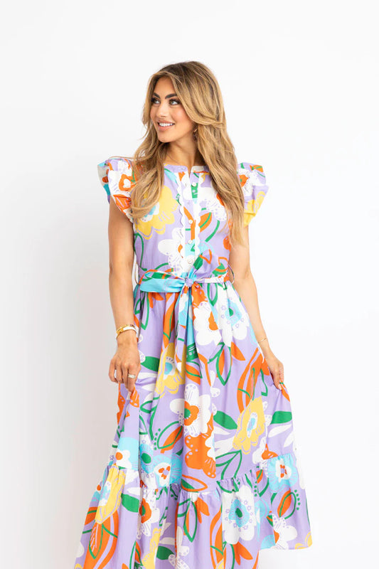 Karlie Artist Floral Tier RicRac Maxi Dress