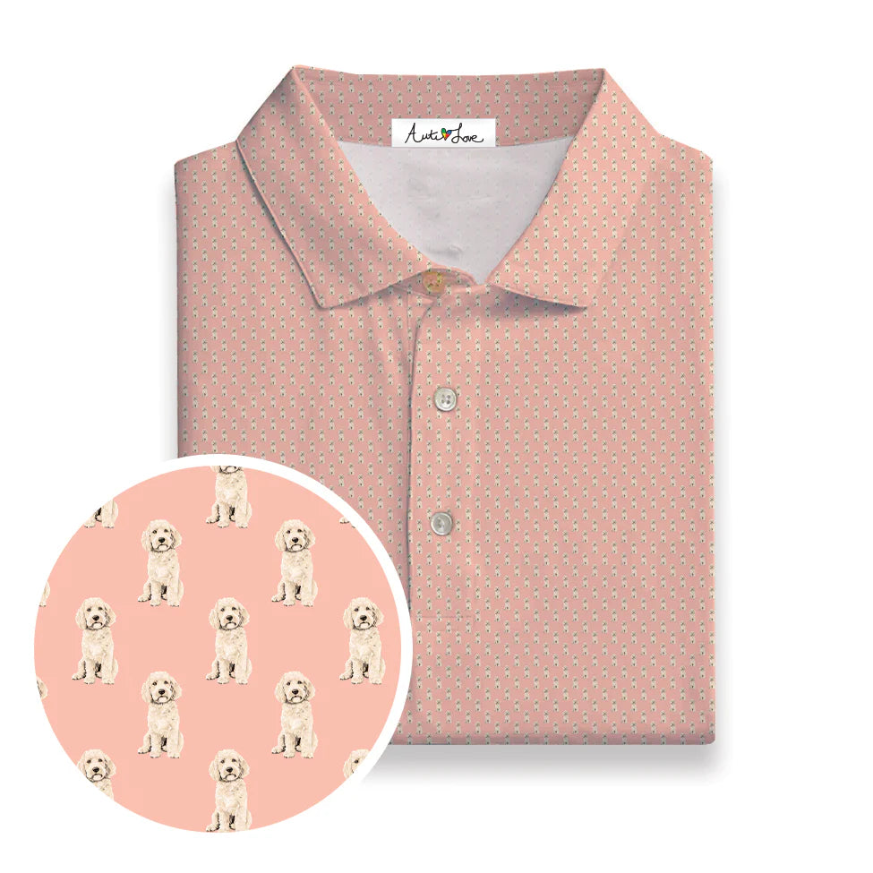 Peach Golden Doodle Performance Polo(Kids)