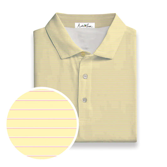 Yellow With Pink Stripe Performance Polo(Kids)