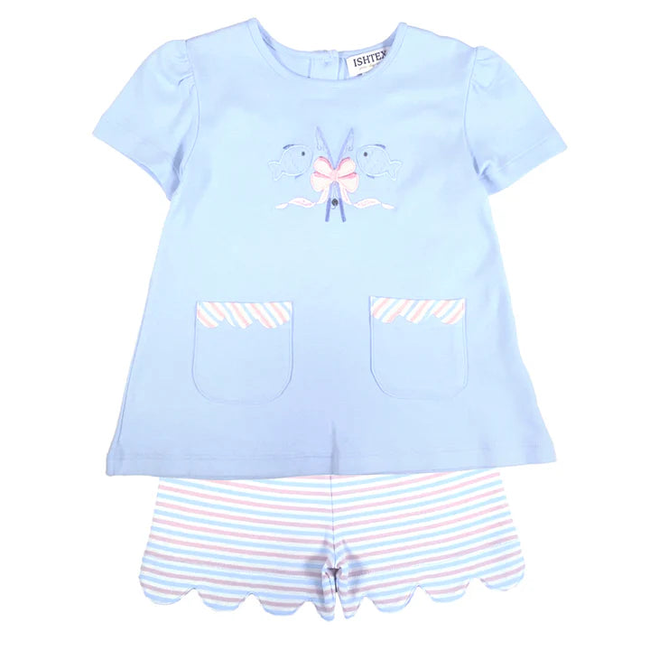 Fishing Girls Shorts Set