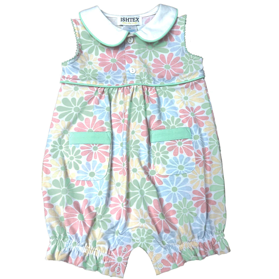 Retro Flower Girls Romper