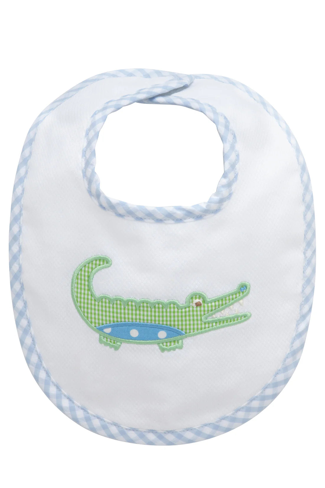 Alligator Applique Basic Bib, Blue