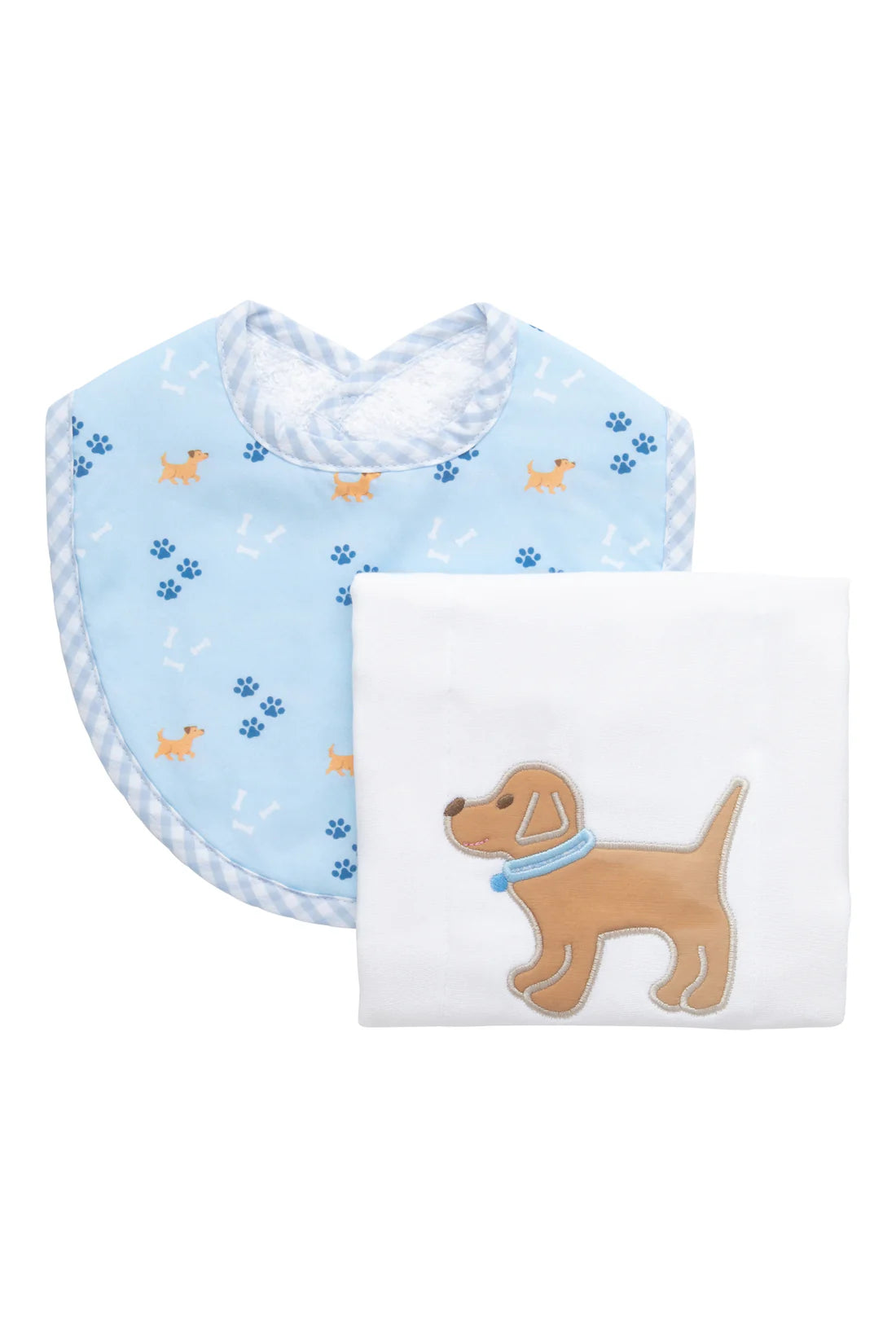 Puppy Basic Bib & Burp Boxed Set, Blue