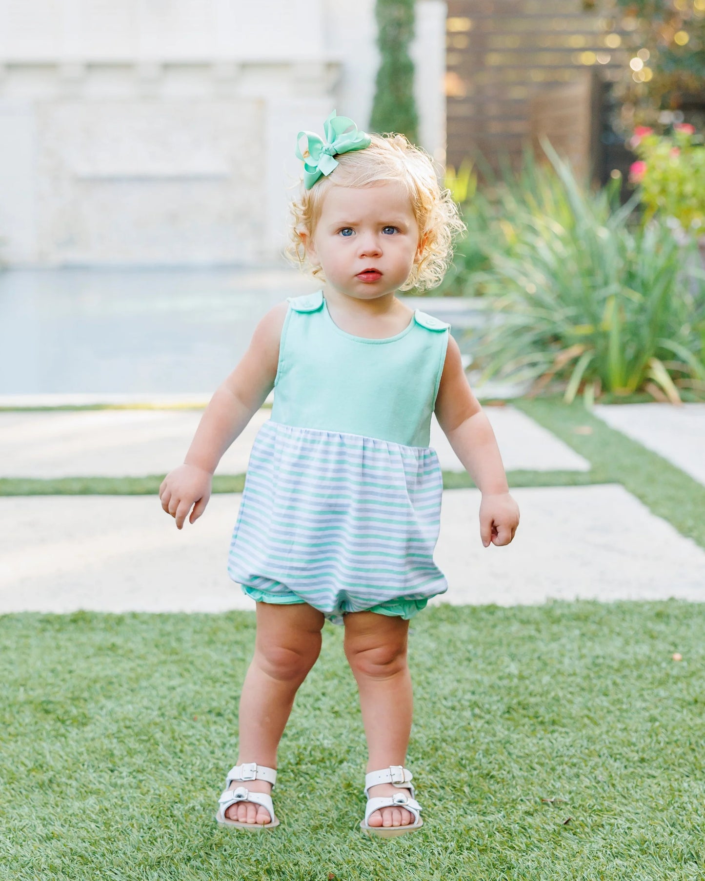 Lily Ruffle Bubble- Seaside Stripe