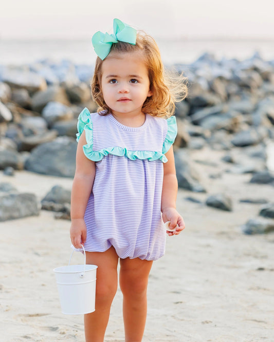 Bella Bubble- Lavender Stipe and Mint dress