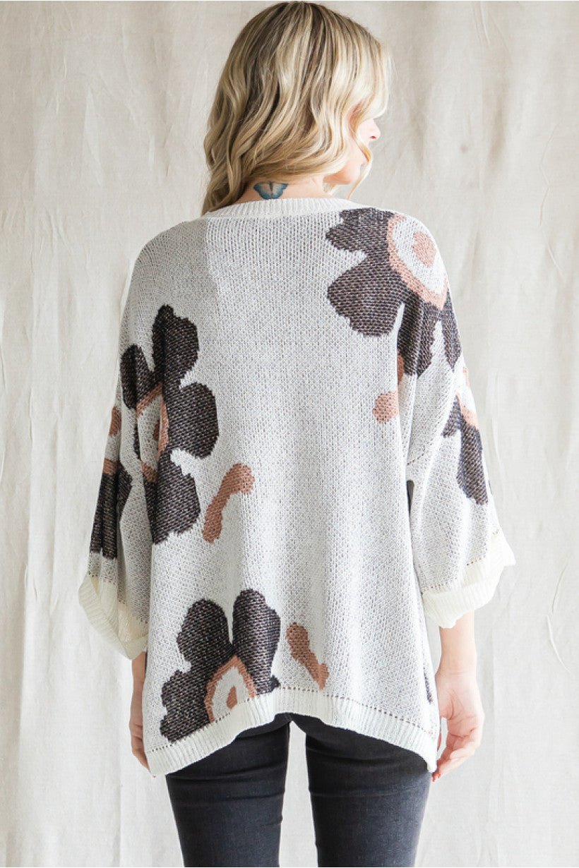 The Ivory Flower Print Sweater