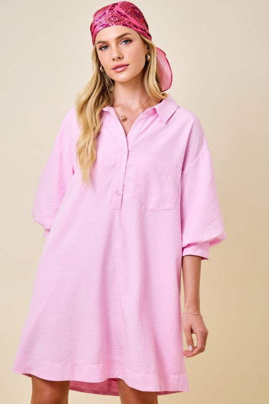 Pink Shirt Dress