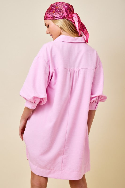 Pink Shirt Dress