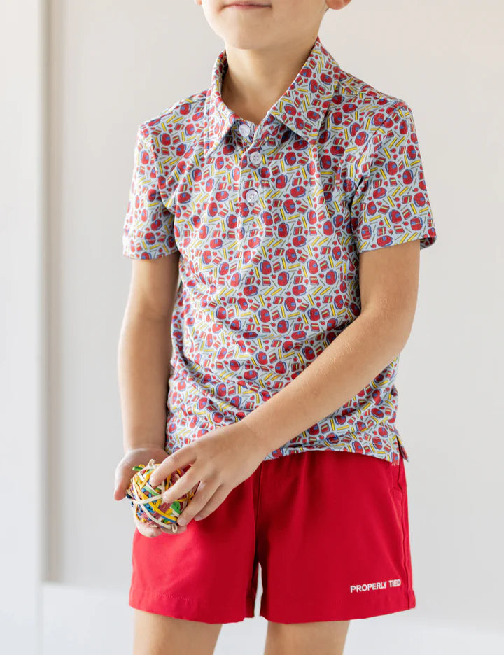 Properly Tied Boys Pintail Short-Red