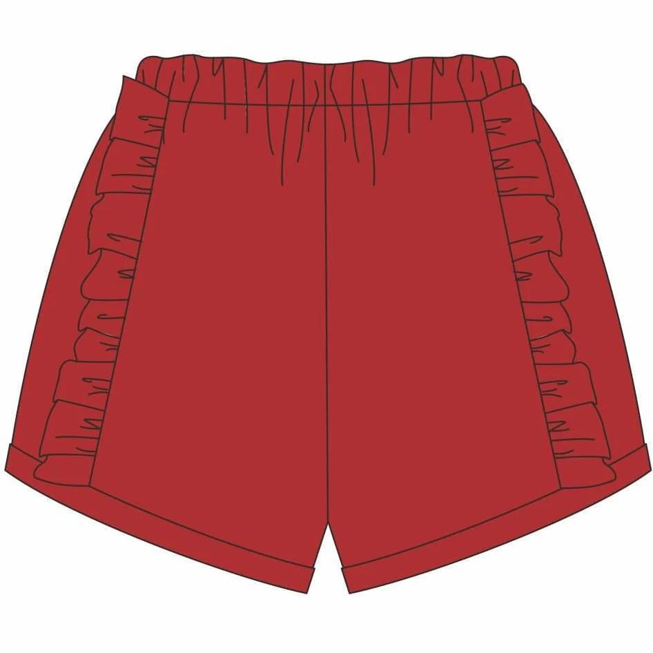 Ruffle Shorts-Red