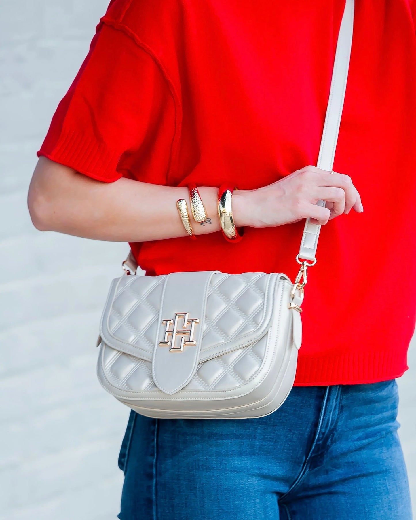 Griffin Crossbody Bag-Pearl DQ