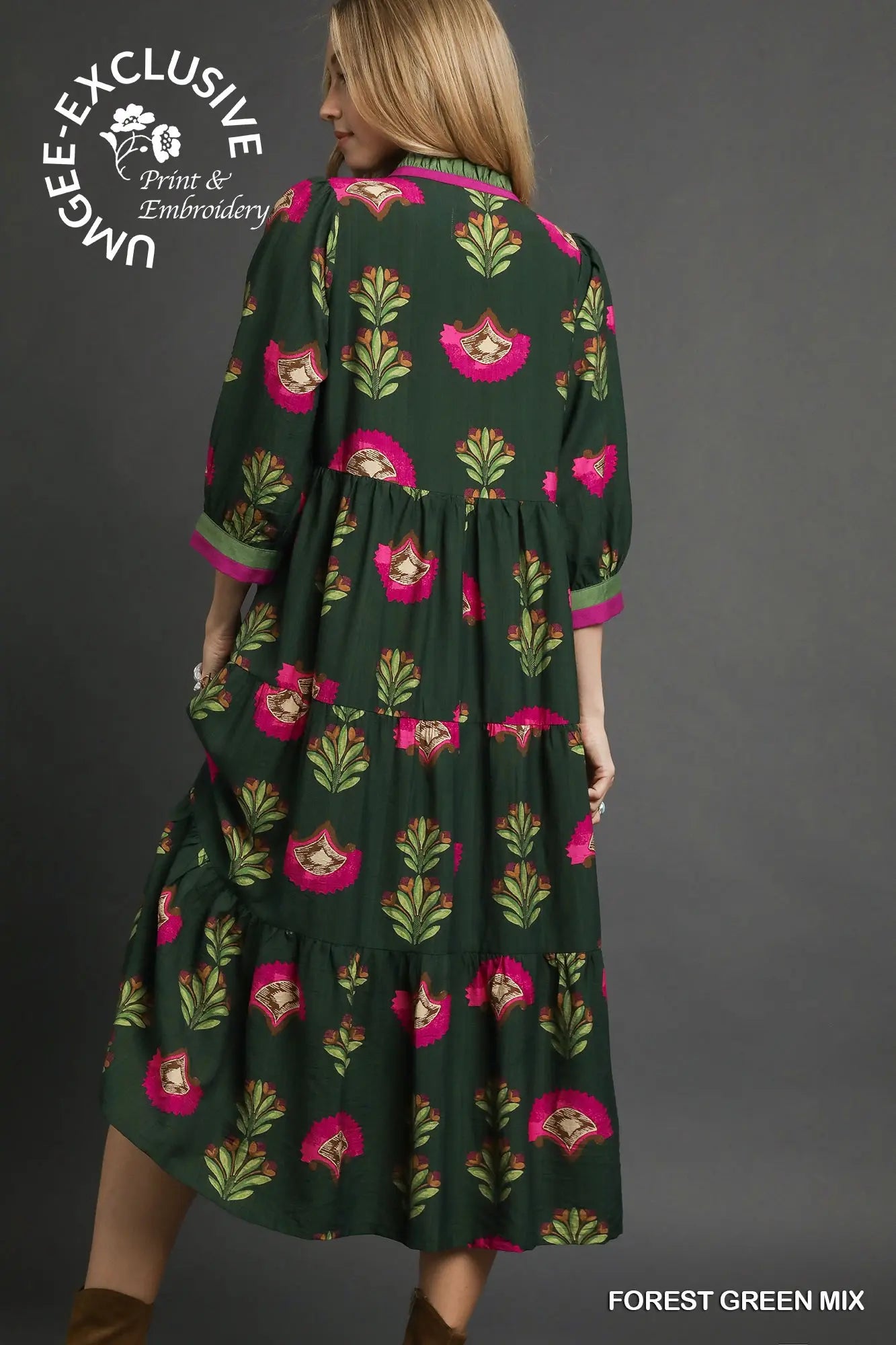 Forest Blooms Midi Dress