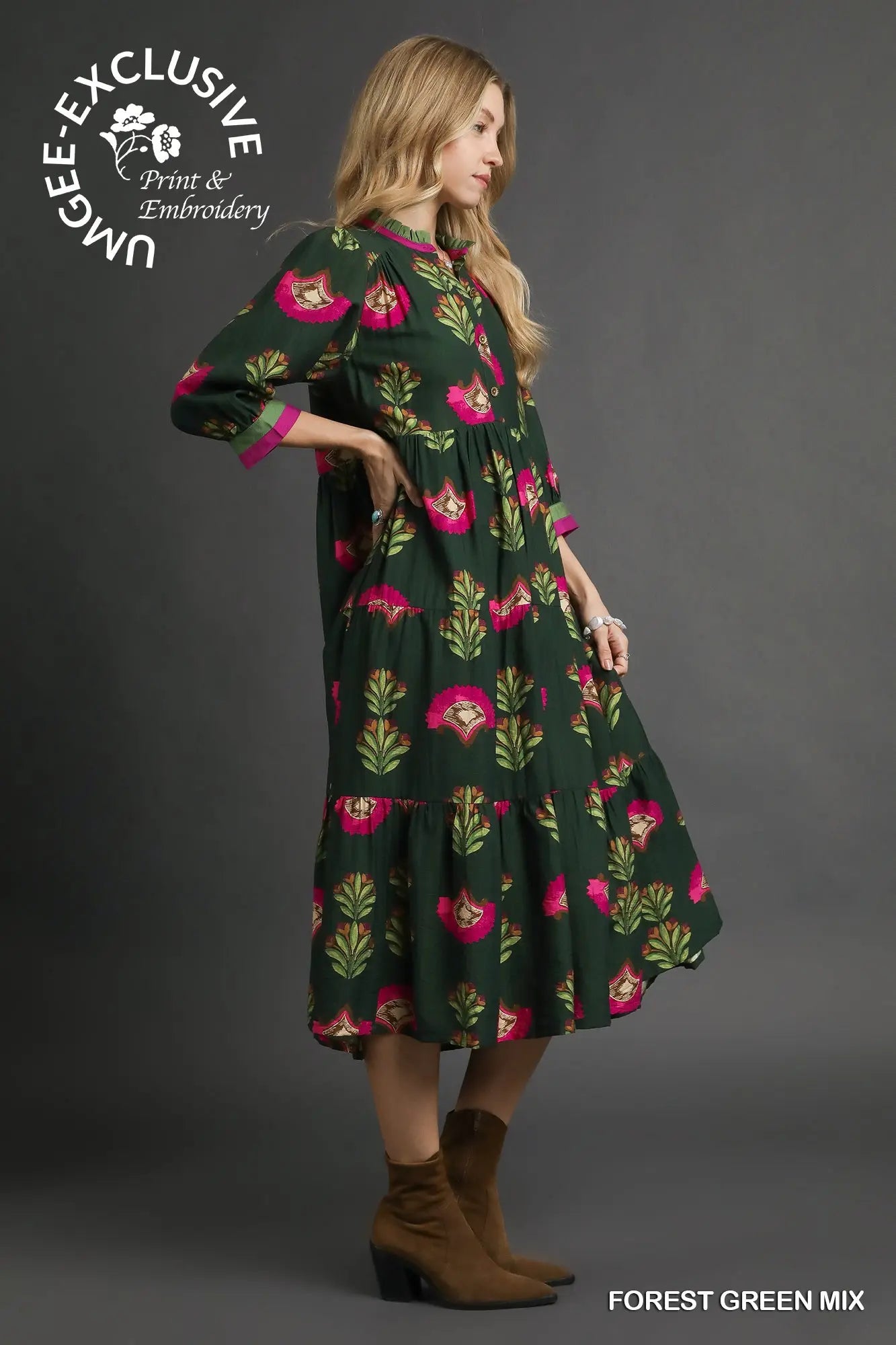 Forest Blooms Midi Dress