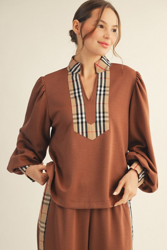 Cozy This Holiday Season Top-Brown
