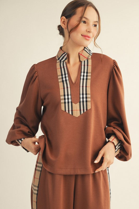 Cozy This Holiday Season Top-Brown