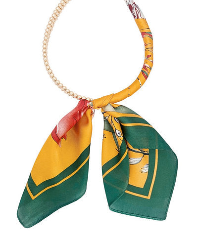 Beaded Scarf Necklace-Yellow