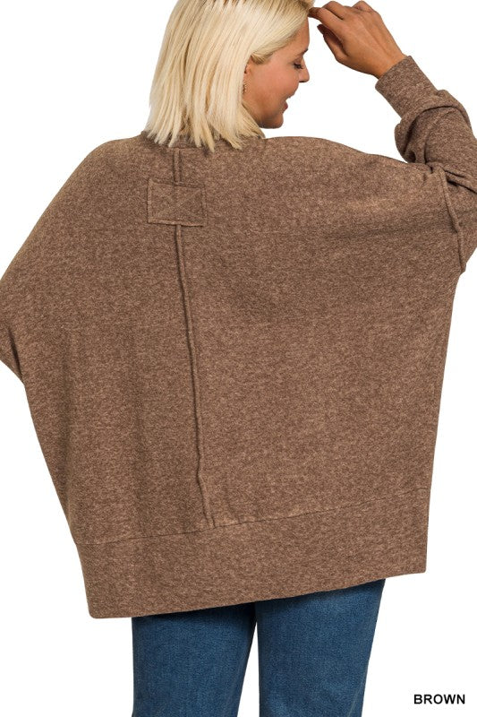 Your Go To Oversized Sweater in Brown - Plus