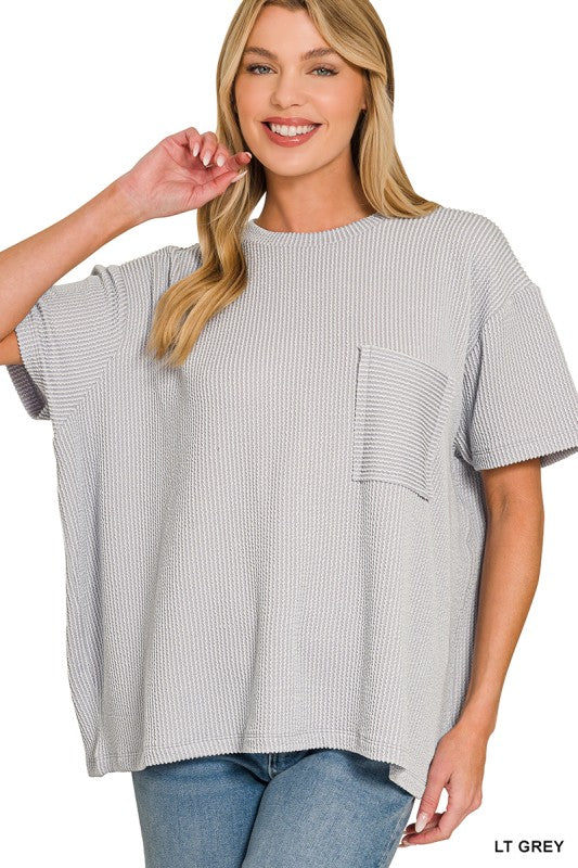 The Blakely Top in Lt Grey