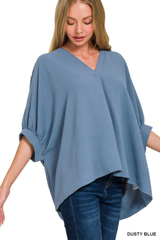 The Erica Top in Dusty Blue