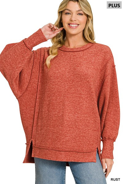The Addie Sweater in Rust - Plus
