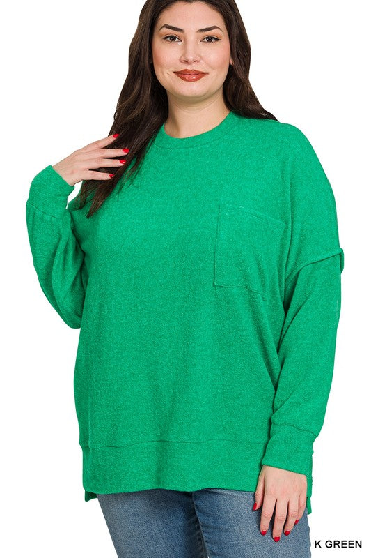 The Lori Sweater in Kelly Green - Plus
