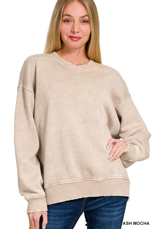 The Terrie Fleece Pullover in Ash Mocha