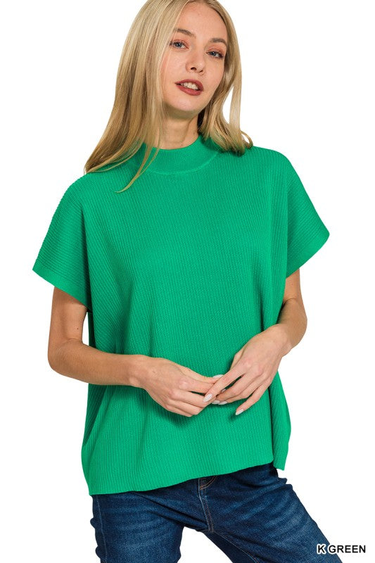 The Addison Sweater Top in Kelly Green