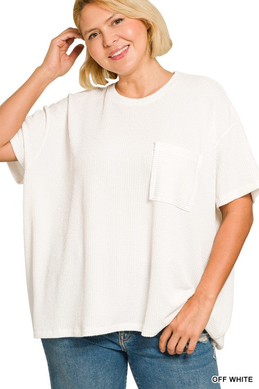 The Blakely Top in Off White - Plus
