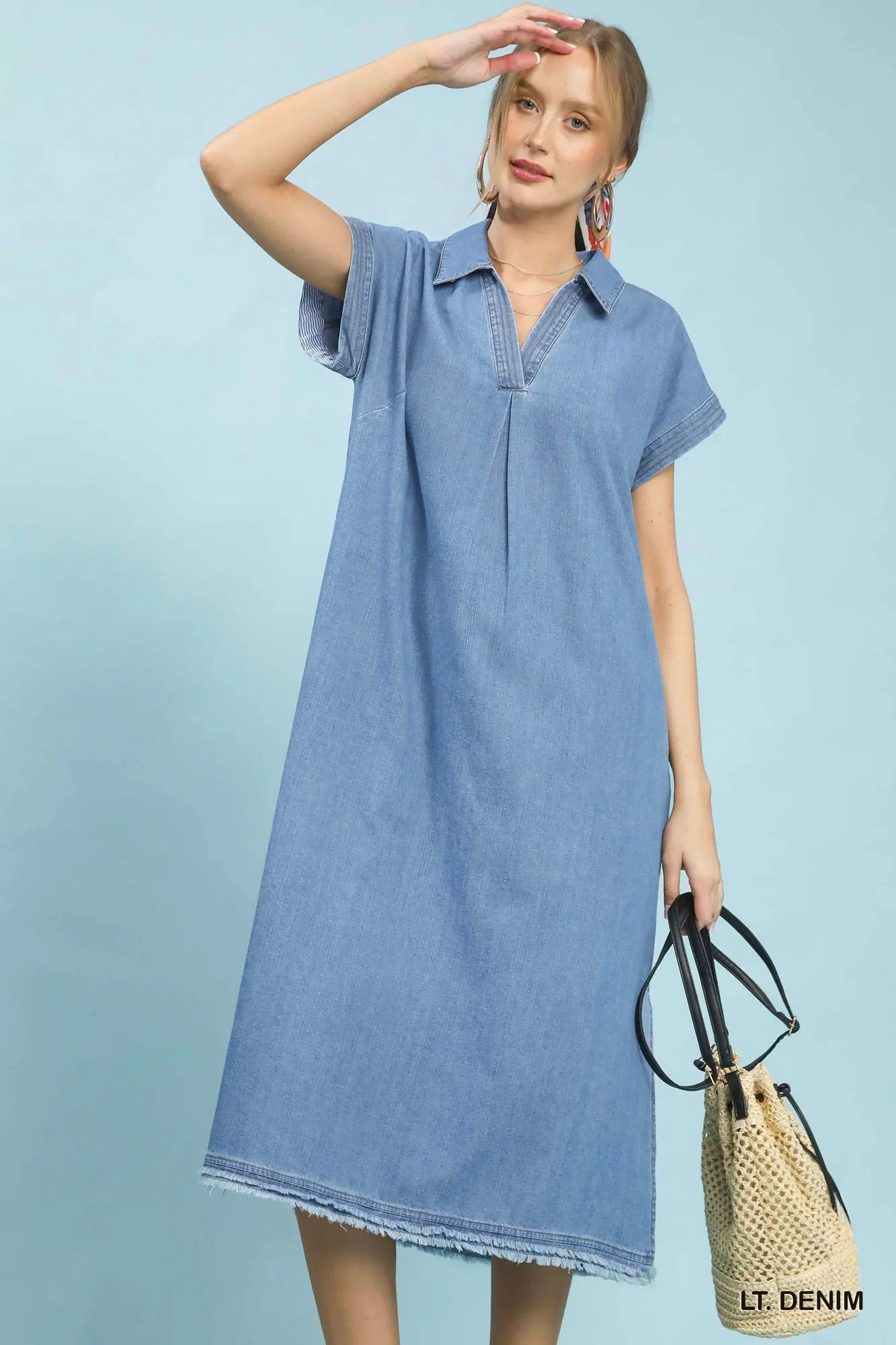 The Light Denim Midi Dress-Regular/Curvy