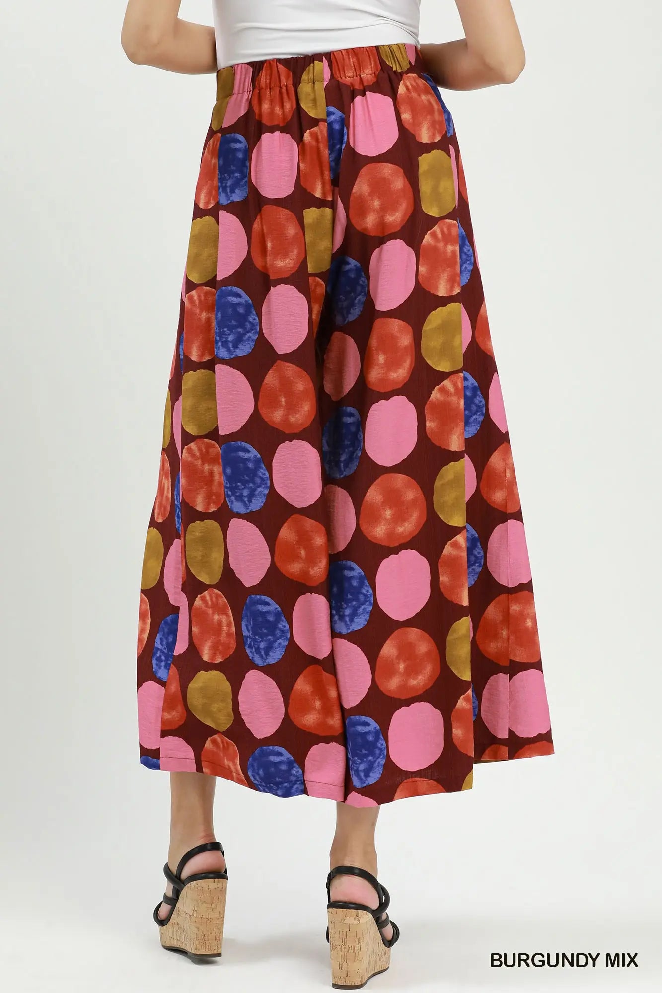 Dot Print Wide Leg Pants