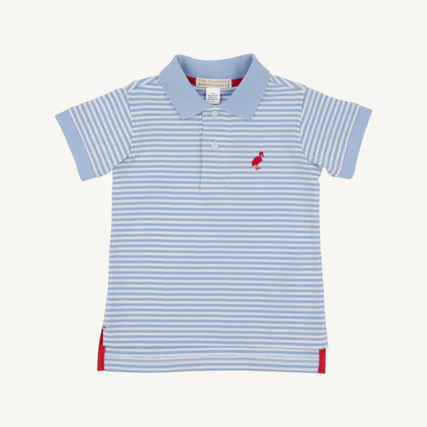 Prim & Proper Polo in Beale Street Blue Stripe