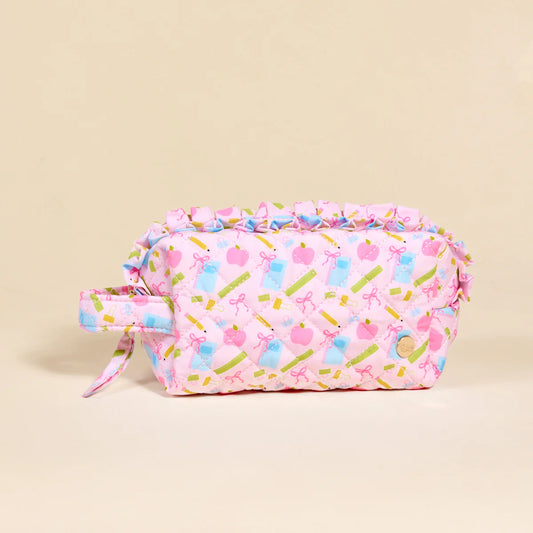 School's In Session Essentials Quilted Cosmetic Pouch