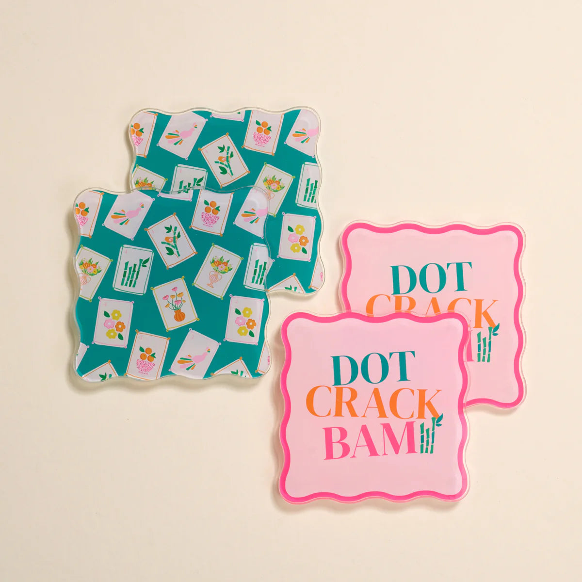 It's Mahj Time Table Talk Acrylic Coaster Set