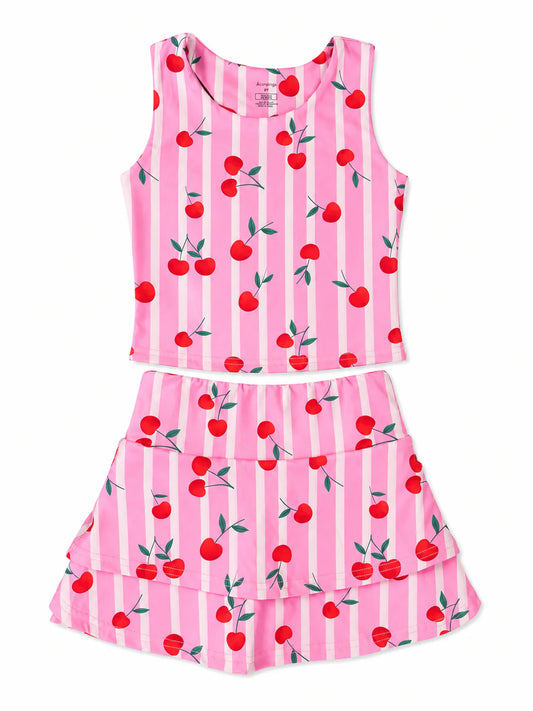 Amelia Cherry Skort Set