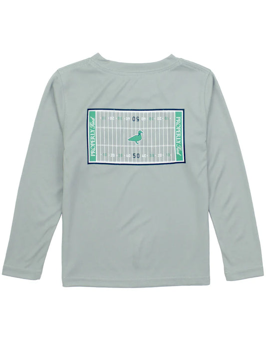 Boys Performance Tee Football Field-Chrome Grey