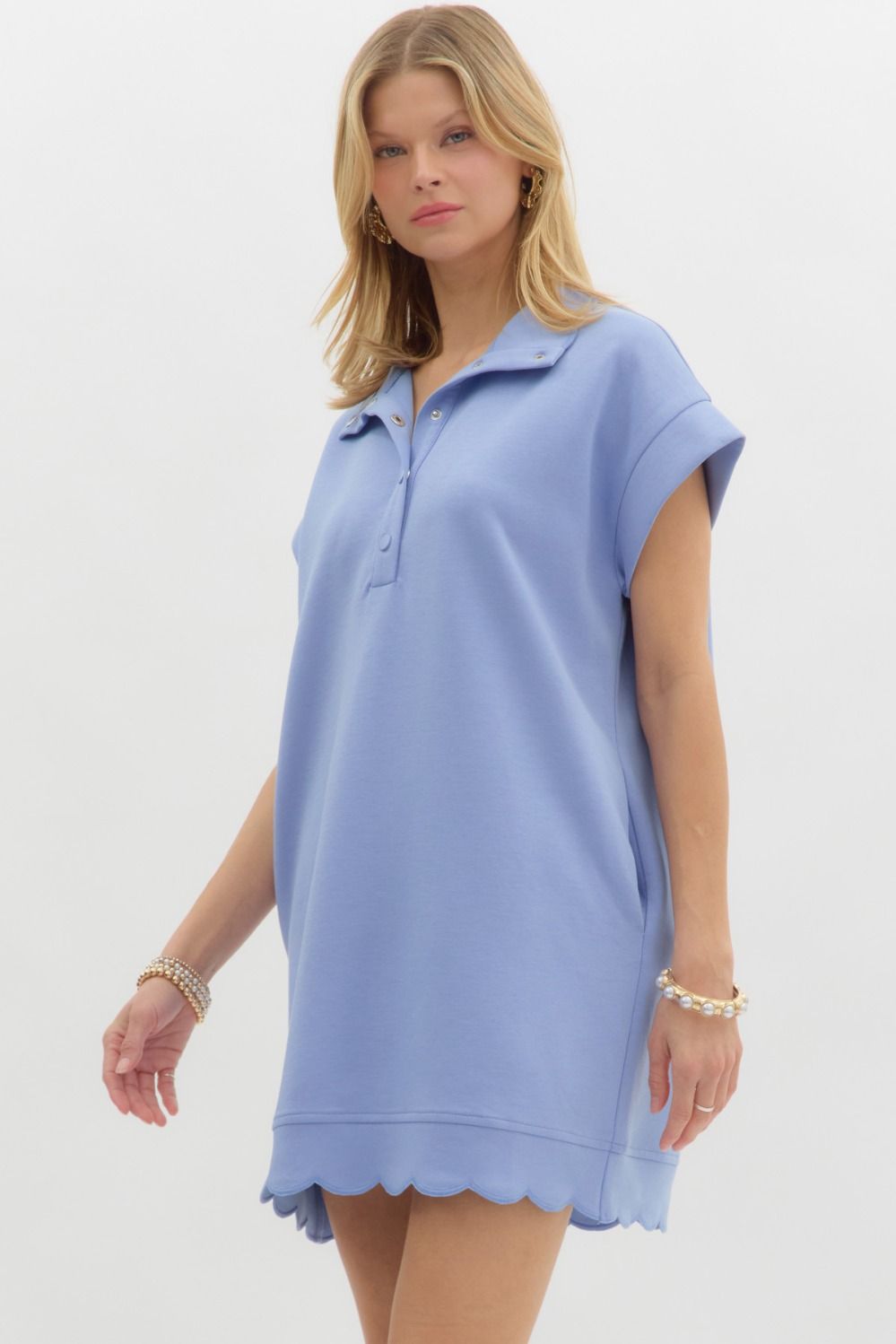 The Scalloped Dress in Blue