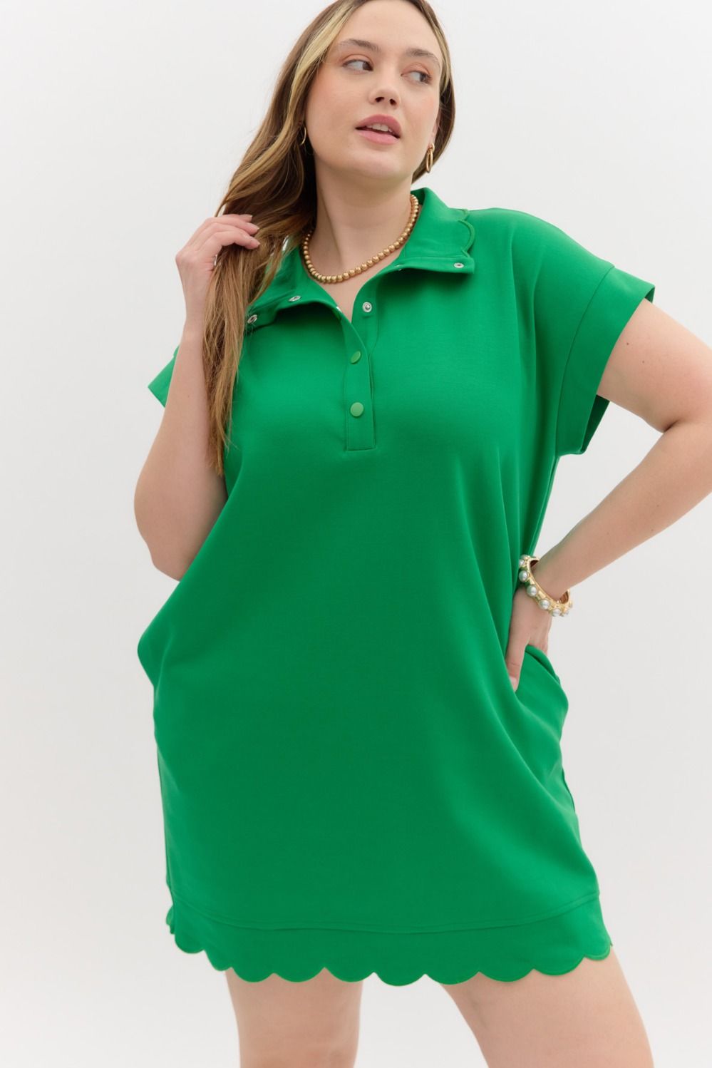 The Scalloped Dress in Green