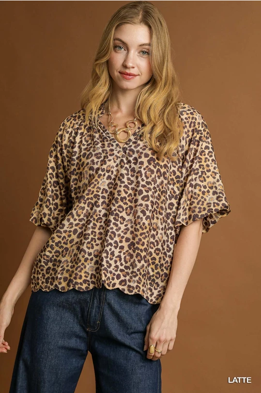 The Scalloped Leopard Blouse
