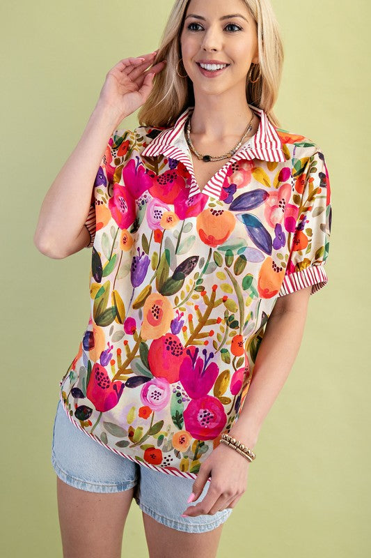 Colorful Blooms Top-CURVY