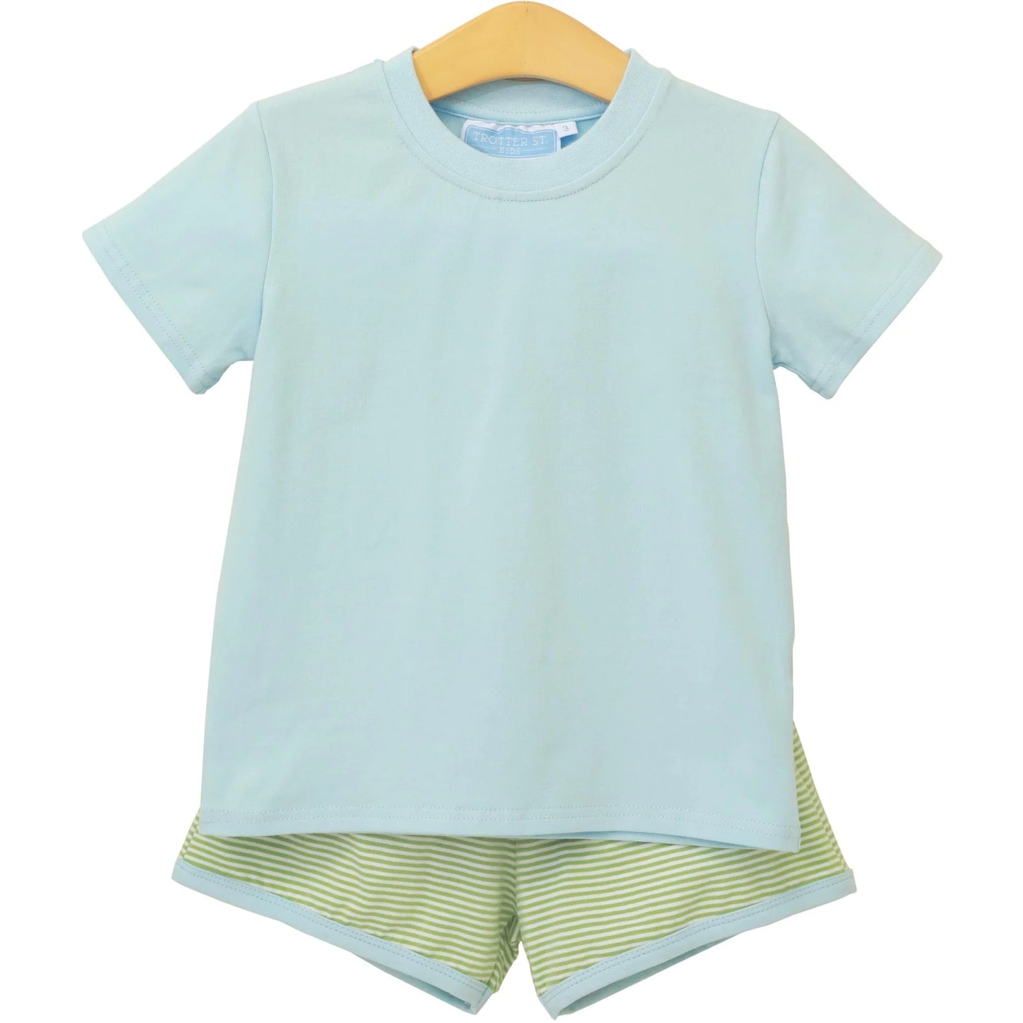 Thomas Short Set-Light Blue Stripe/Mint
