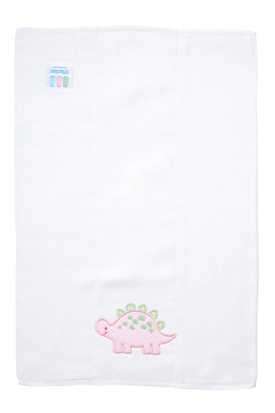 Dinosaur Applique Burp, Pink