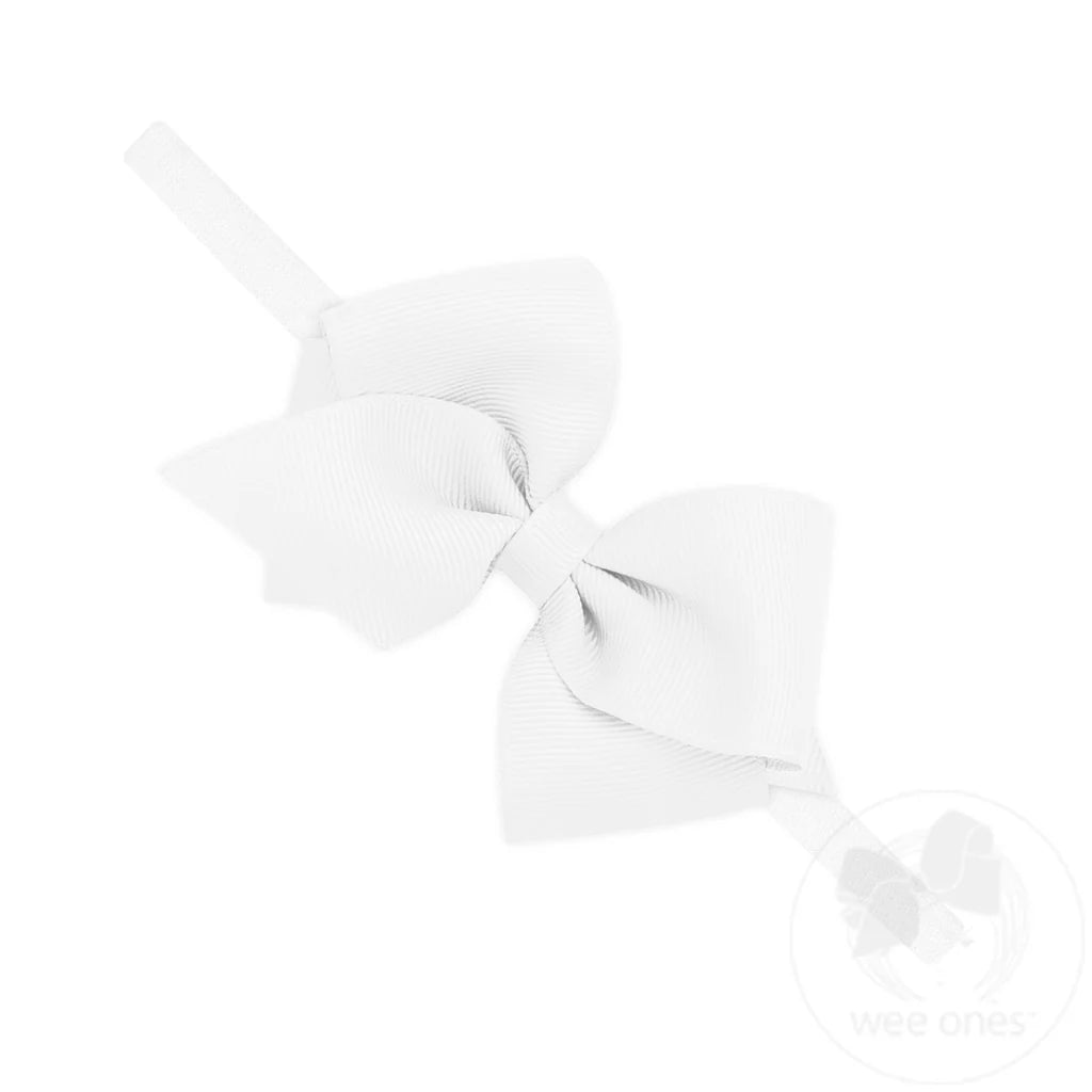 Wee Ones Extra Small Grosgrain Bow on Matching Skinny Nylon Band
