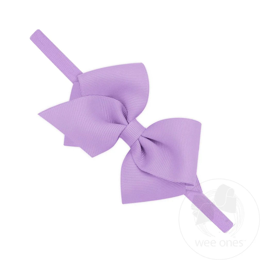 Wee Ones Extra Small Grosgrain Bow on Matching Skinny Nylon Band