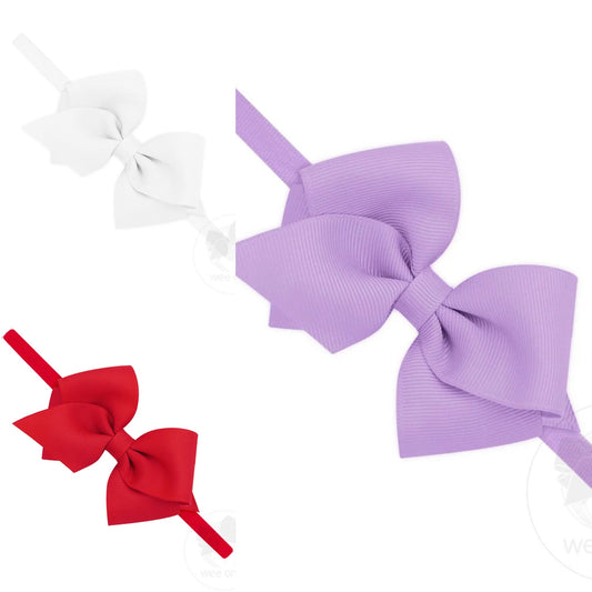 Wee Ones Extra Small Grosgrain Bow on Matching Skinny Nylon Band