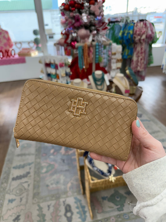 Penelope Wallet-Woven Tan