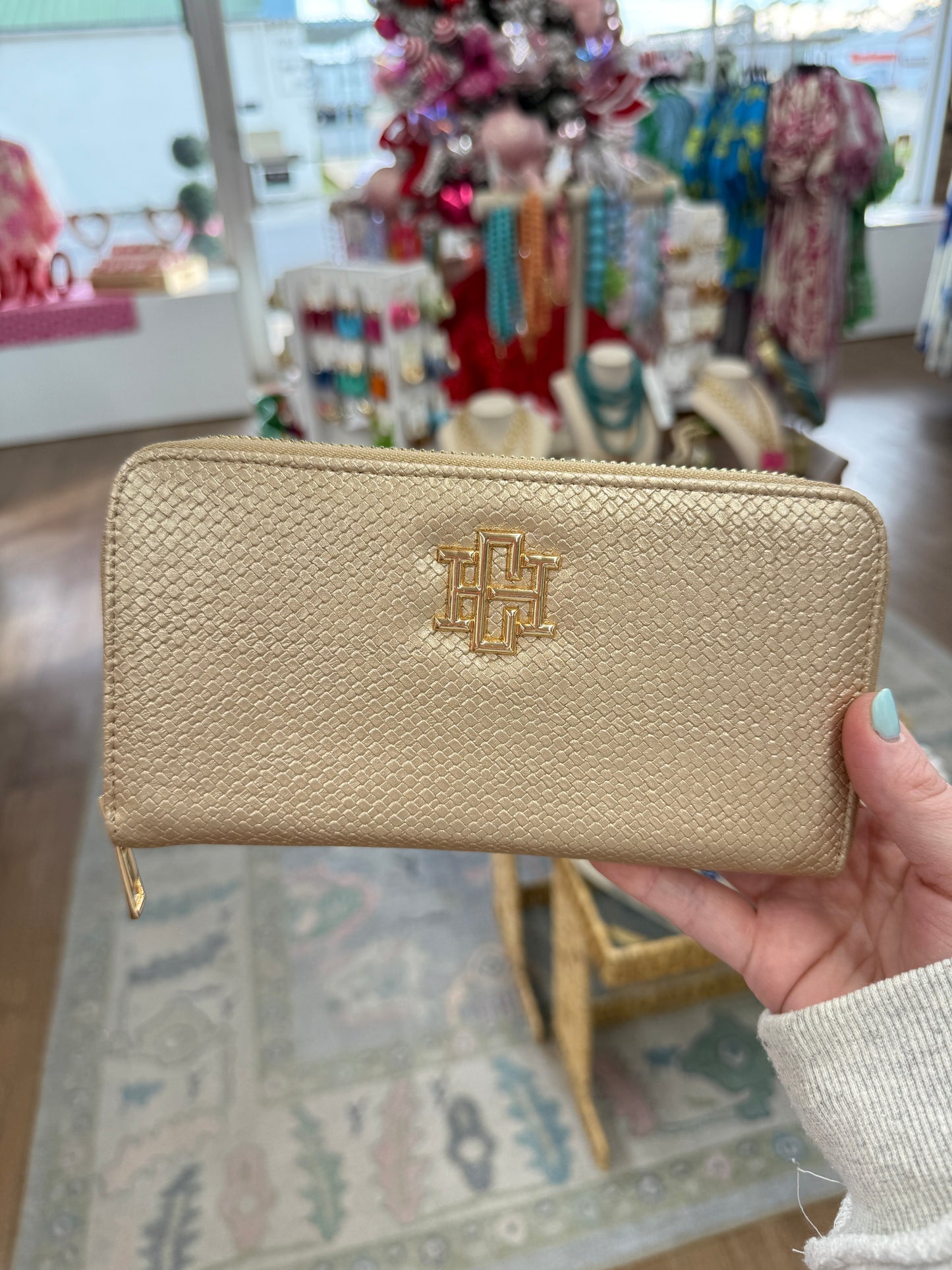 Penelope Wallet- Woven Gold